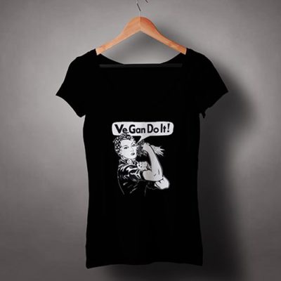 Chew-on-Vegan-Female-V-Neck-T-shirt-Vegan-Do-It